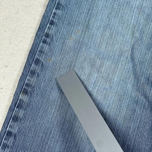 Vintage Distressed Silver Tab Low and Loose Jeans Men 33x32 Blue Medium Wash Y2K - Picture 6 of 12